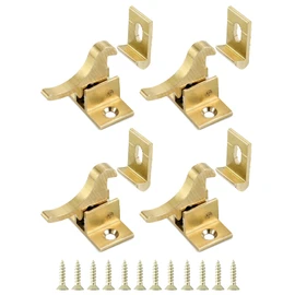 QWORK Brass Heavy Duty Elbow Latch Cabinet Door/Window Catch, 4 Pack Elbow Latches with Mounting Screws, for Bedroom Bathroom Window Cabinet and Closets Door Window Catch, Home/Office