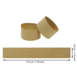 ONLYKXY 150pcs Blank Self Sealing Cash Currency Straps Money Paper Bands Bill Wrappers Tape for Bank Supermarket Currency Organize Cash Dollar Wraps Organizer (Kraft)