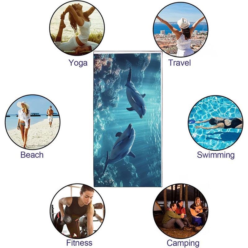 YISUMEI Microfibre Beach Towel XXL Beach Towel Lightweight Bath Towel