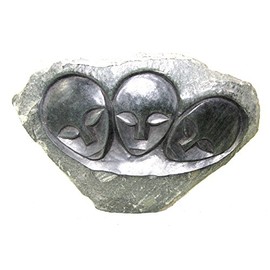 The Friendly Trading Co African Shona Sculpture Family of 3 Faces 17 cm African Art