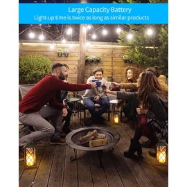 SHYMERY Solar Lantern,Outdoor Garden Hanging Lanterns,2 Pack 14 Inch Lasts 3X Longer 10 lumens Waterproof LED Flickering Flameless Candle Mission Lights for Table,Outdoor,Party Decorative