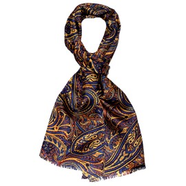 Lorenzo Cana Luxury Men's Scarf 100% Silk in Harmonious Colours Printed Double Layer Silk Scarf Silk Scarf Dandy Style 30 cm x 160 cm - 8913911, multicoloured