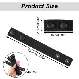LLMSIX 4 x Belt Holders, Nylon Belt Holders, Double Snap Fasteners, Belt Holder for Tactical Belts, Outdoor Sports Accessories Safety Gear