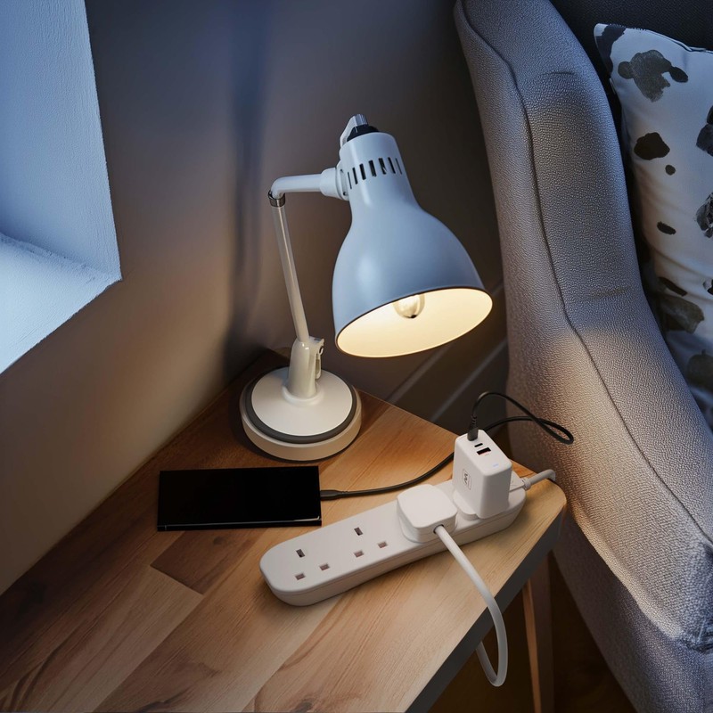 Masterplug Masterplug Four Socket Long Extension Lead, White, 3 Metres