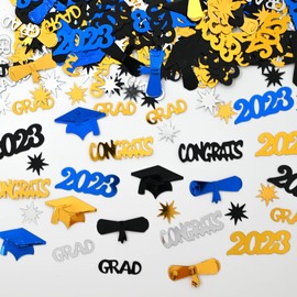 Graduation Decorations 2023 Blue and Gold Graduation Confetti - Class of 2023 Party Supplies Table Centerpiece for Kindergarten Preschool High School College