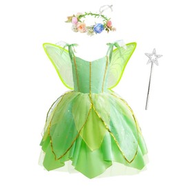 Lito Angels Tinkerbell Green Fairy Fancy Dress Up Costume Party Outfit with Accessories for Baby Girls Age 18-24 Months (Tag Number 80)