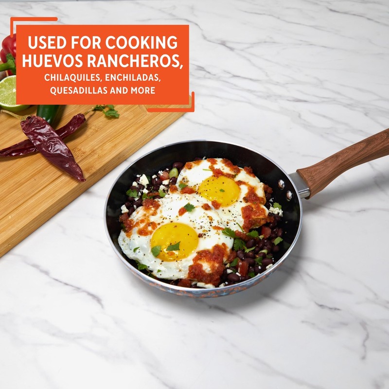 IMUSA 8in Talavera Nonstick Ceramic Frying Pan Skillet, PFAS-Free