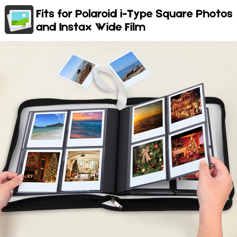 256 Page Large Square Photo Album for Polaroid i-Type, 600