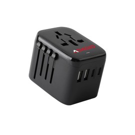 ADAGIO All in One Universal Travel Adapter, International Travel Plug Adapter with 2 USB-C Ports 2 USB-A Ports 100V-250V, 8A Fast Charging, Worldwide Outlet Converter for 200+ Countries USA to Europe