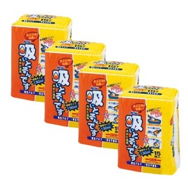 Eiwa Sangyo Oil Disposal Oil Treatment Agent Suction, 15 Pieces, Set of 4, Suction Type, Made in Japan, For Cold Oils, Approx. 4.6 fl oz (130 ml), Oil Absorption, Recycled Non-Woven Fabric, Regenerated Pulp