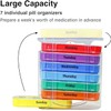 Teksha, Weekly Pill Organizer, Twice-a-Day, 1 Dispenser with Stackable Compartments