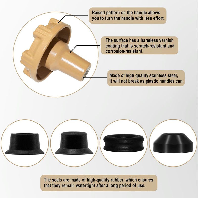 Bedalio RK-17MH Outside Faucet Repair Kit Metal Handle Compatible with