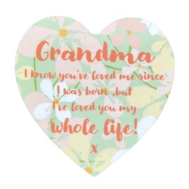 Sentimental Message for Grandma on a Heart-shaped Novelty Coaster - Unique Birthday Gift - Made in UK