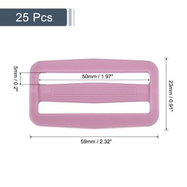 sourcing map 25Pcs Plastic Slide Buckle, 1 1/2" Tri-Glides Slides, Adjustable Webbing Buckles Fasteners for Backpack Purse Belt Webbing Strap, Light Purple