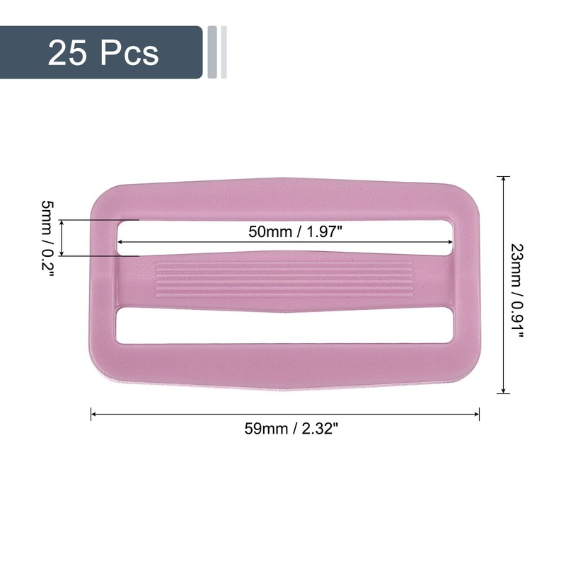 sourcing map 25Pcs Plastic Slide Buckle, 1 1/2" Tri-Glides Slides,