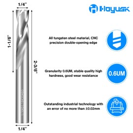 1/4" Flat Bottom Drill Bits, 2Pcs Solid Carbide Drill Bits, Tungsten Drill Bit Set, Metal Drill Bit Set for Hardened Stainless Steel Steel Cast Iron Alloy Copper, High Precision CNC Jobber Drill Bits