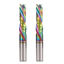 Spiral Router Bits Up Down Compression Bit with DLC Coating, 1/4 inch Cutting Diameter, 1" Cutting Length,1/4 inch Shank Solid Carbide CNC End Mill for Wood Carving Engraving Grinding Grooving