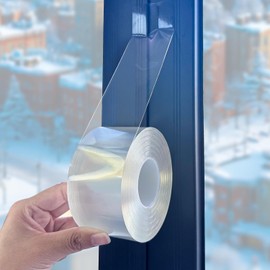 Cinta de sellado transparente para ventanas 2 pulgadas x 10 metros Cinta de aislamiento transparente para ventanas sin residuos de película adhesiva de sellado
