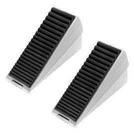 Ampkllz Door Stopper,2 Pack Heavy Duty Door Stop Wedge,3 Inch High Door Stop Stainless Steel Spring Suits Any Heavy Door Residential and Commercial Use