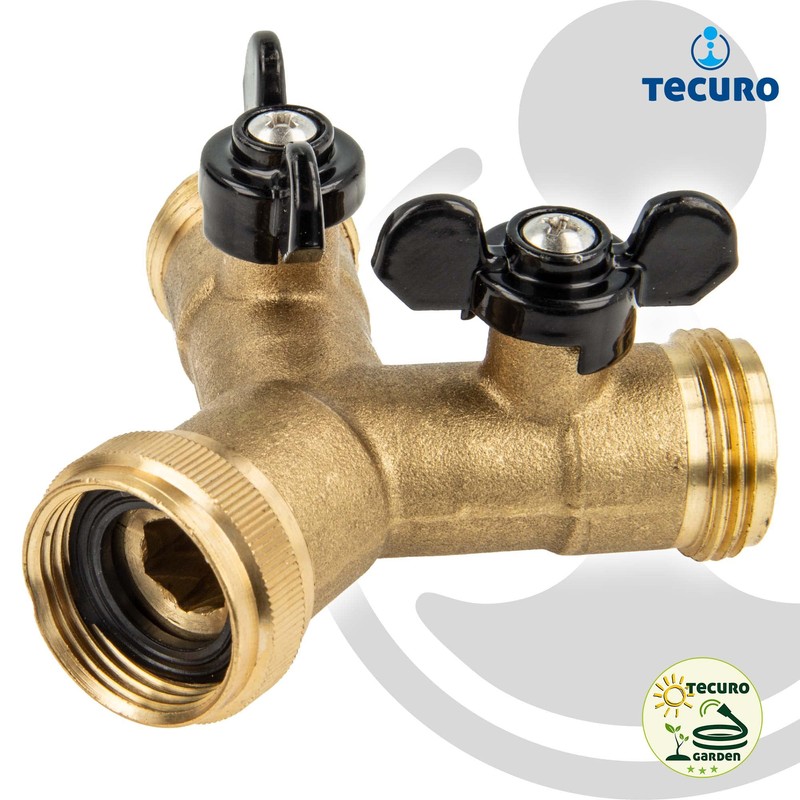 2-Way Splitter with Shut-Off Valves for Faucets and Valves