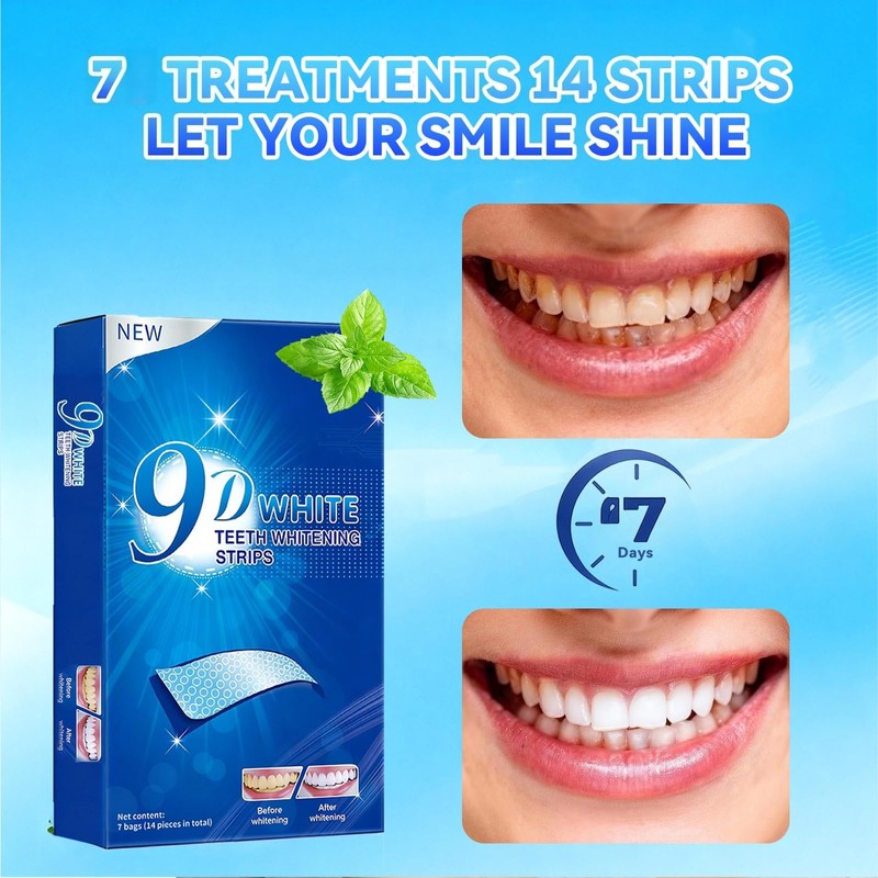 Teeth Whitening Strips - 9D Teeth Whitening Kit Professional Effects,