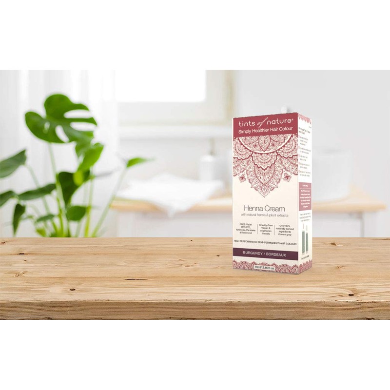 Tints of Nature Burgundy Semi-Permanent Henna Cream Hair Colour Natural