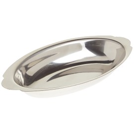 Winco Stainless Steel Oval Au Gratin Dish, 12-Ounce