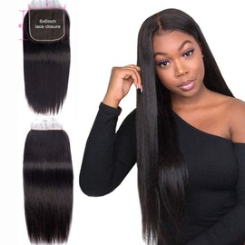 Hd Lace Closure 6x6 Closure Human Hair Straight 10 Inch Lace Frontal Deep Part Transparent Swiss With Baby Hair Pre Plucked Brazilian Human Hair Closure With Free Part Natural Hairline