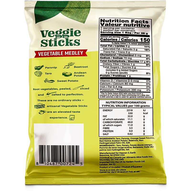Heaven & Earth Root Veggie Sticks, 1oz (6 Pack) |