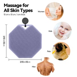 OTHIX Silicone Loofah Body Scrubber - Exfoliator Shower Scrubber for Body, Men & Women - Dense Soft Bristles, Ergonomic Handle，Easy to Clean＆Travel Friendly (Purple)