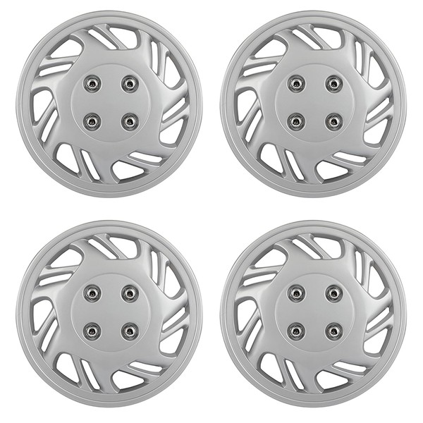 SCTIOO 4-Piece 13" Silver Hubcaps,Easy to Install and Suitable for
