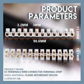 Innfeeltech Wire Connector Terminal, X3 Terminals Quick Connector Wire Terminal Blocks Plastic Wire Connectors, 3A Pack of 5