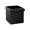 B FSOBEIIALEO Folding Storage Ottoman Cube with Faux Leather for
