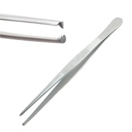 Dissecting Tissue Thumb Forceps Tweezers 6" (15.24 cm), Blunt 1x2 Rat Tooth Straight Stainless Steel
