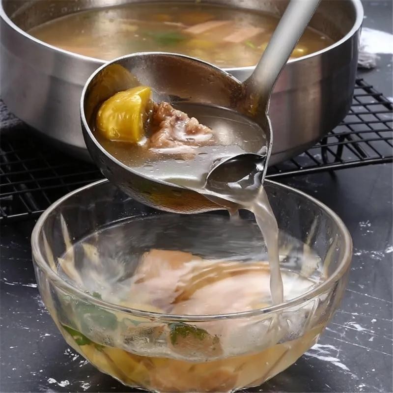 Oil Separating Stainless Steel Soup Ladle, 1 Count Grease Trap