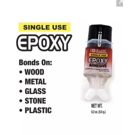 BAZIC 1 Tube Epoxy Adhesive Glue High Strength Quick Setting Wood Metal Glass Stone