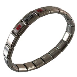 Gadow Jewelry No Spleen Medical Bracelet Italian Charm Style Stretchy Stainless Steel