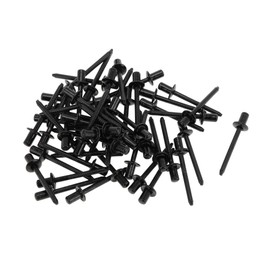 VekAuto 50 Pcs Dome Head Closed Sealing Rivets 4.8mm Grip Diameter 6mm Grip Length 9.5mm Flange Diameter Repairing Tool Assortment Kit Stainless Steel Black