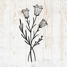 Flower Bouquets Wall Decals - Flower Bouquets Wall Stickers - Minimalistic Minimalist Floral Botanical Silhouette - Car Window Tumbler Laptop Water Bottle Bedroom Room Home Kitchen Décor DWSV12747
