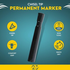 Always23 Chisel Tip Permanent Marker - Black, 12 Pack