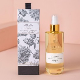 Lollia Elegance Dry Body Oil, 6.8 Fl. Oz. – White Amber & Mirabelle – Women’s Body Oil, Scented Body Oil, Moisturizing Body Oil, Dry Body Oil for Women, For All Skin Types