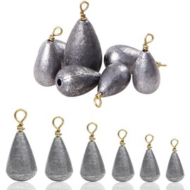 Bass Casting Sinker Weights Pure Lead Drop Shot Fising Sinker Rig Saltwater Bell Fishing Weights with Tackle Box Size 1/8oz, 3/16oz, 1/4oz, 3/8oz, 1/2oz, 3/4oz, 1oz (3/8oz(10g) -30pcs)