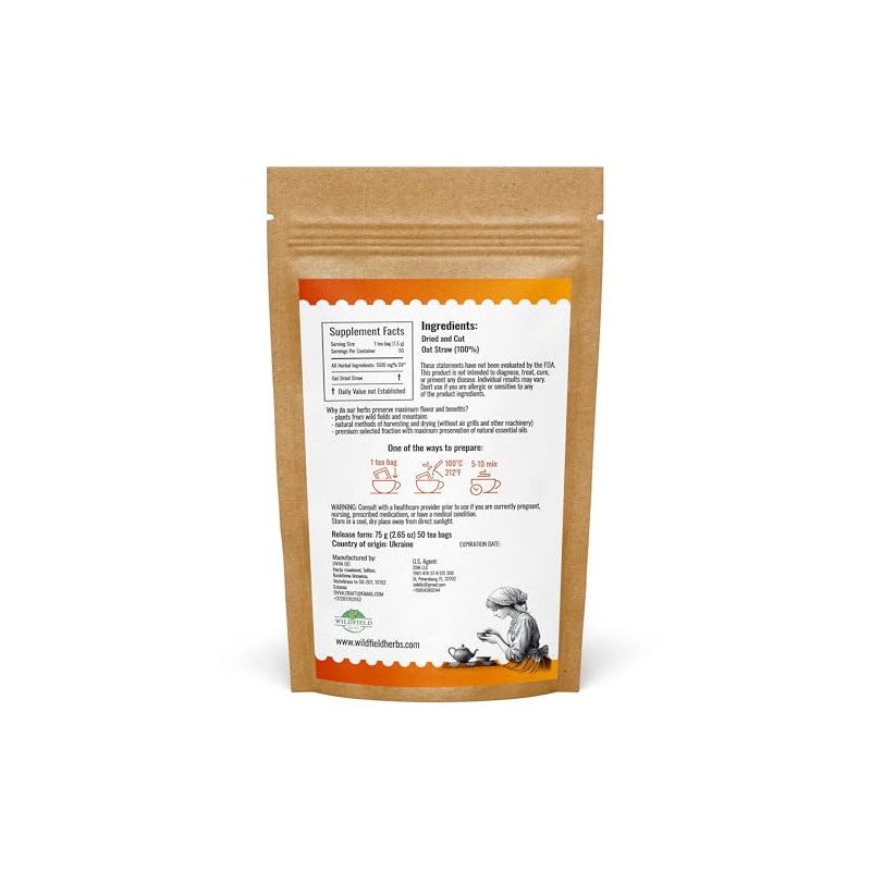 50 Bags Oatstraw Tea Oat Straw Herb Tea (Avena Sativa
