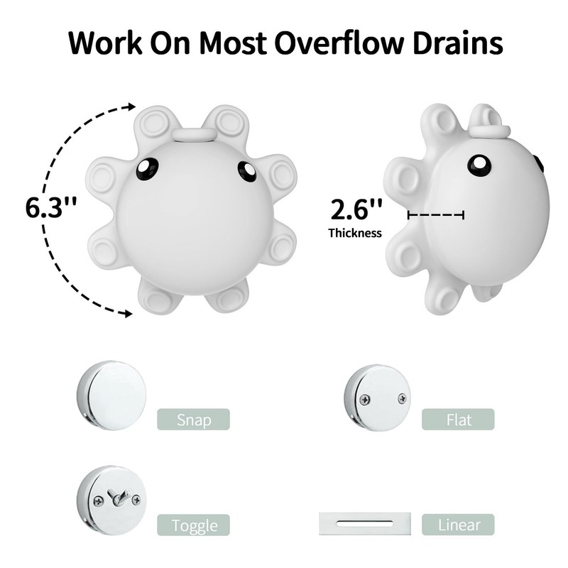 Bathtub Overflow Drain Cover - Silicone Bath Tub Drain Cover,