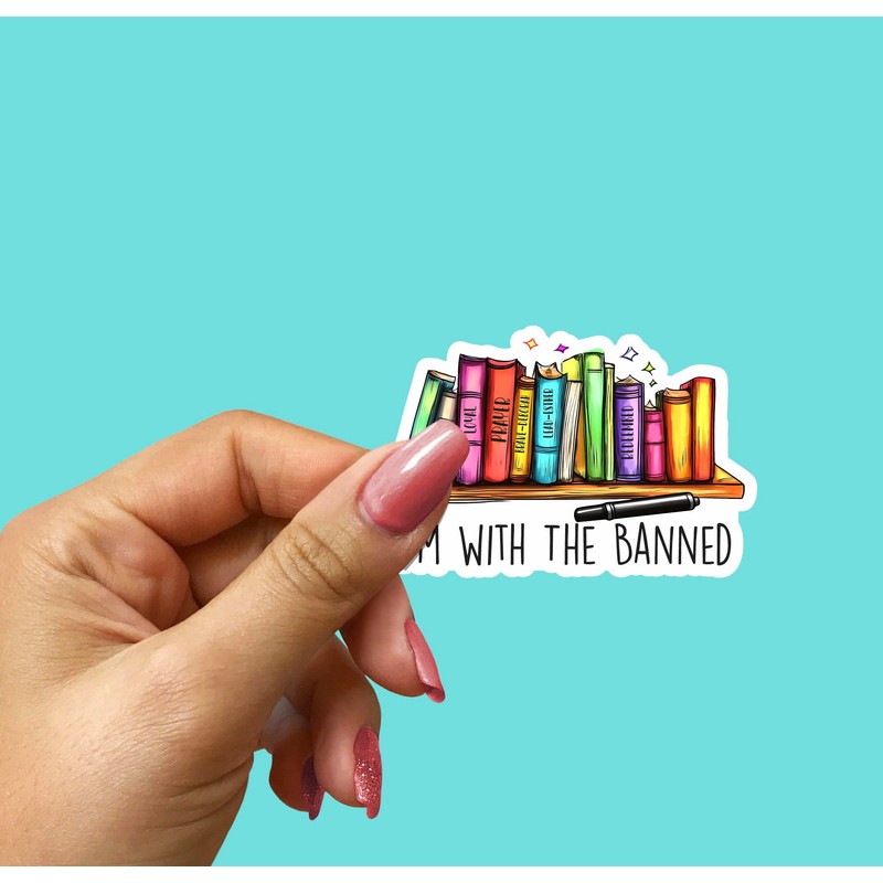 3Pcs - I'm with The Banned Sticker - Reading Book
