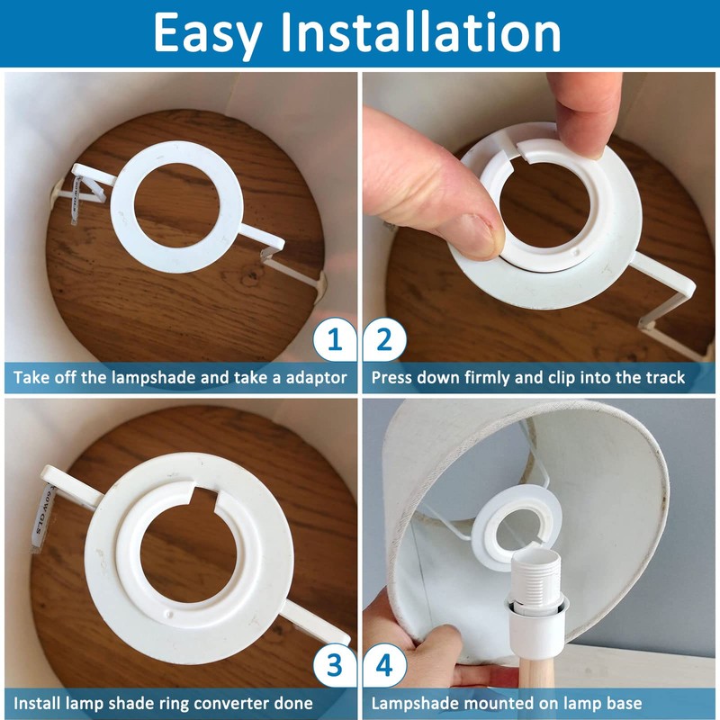 E27 to E14 Plastic Lamp Shade Ring Converter, 42mm to