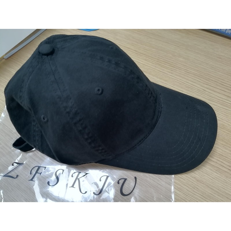 ZFSKJU Cotton Baseball Cap, Large Size, Adjustable, Breathable, Black, Combed