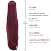 SYXLCYGG burgundy extension ponytail Yaki Straight Claw Clip Ponytails 22"
