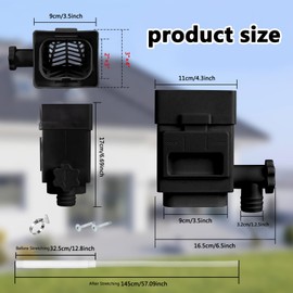 Rain Barrel Diverter Kit, Rain Water Collector System Downspout Diverter for Rain Barrel for Standard 2x3 or 3x4 Inch Gutter Downspouts (Black)