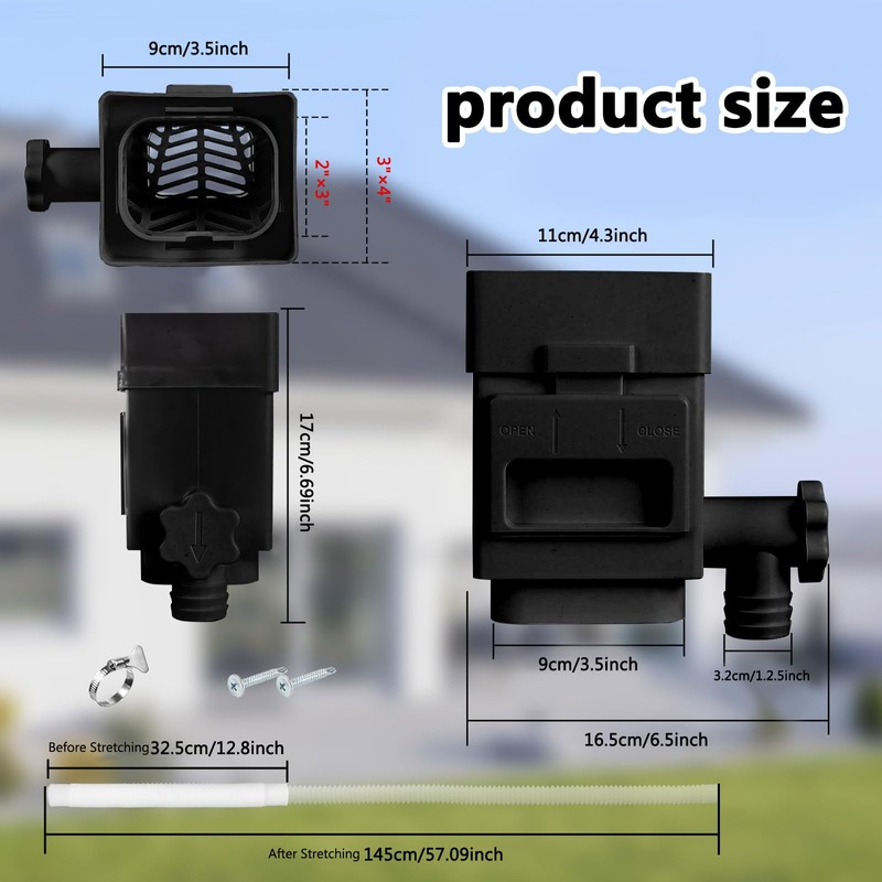 Rain Barrel Diverter Kit, Rain Water Collector System Downspout Diverter